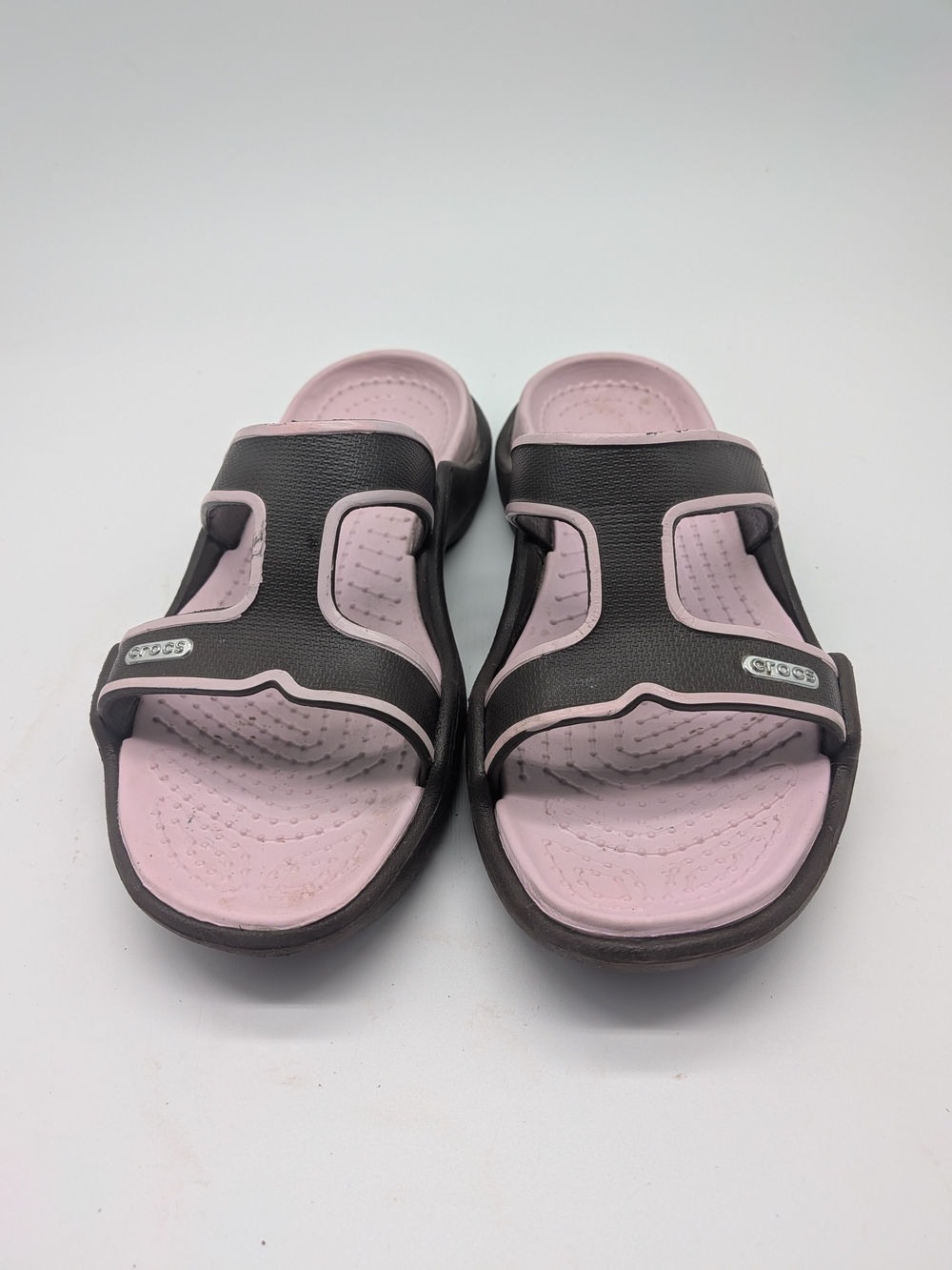 Crocs Florence Slide Sandals Brown Pink Dual Strap Textured Footbed Women's 7